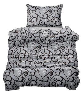 Bavlissimo 2-dílné povlečení 140x200 šedé s ornamentem pro jednu postel