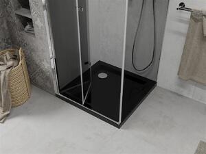 MEXEN - Lima sprchový kout, dveře skládací 80 x 80 cm, grafit, chrom + vanička Flat, černá - 856-080-080-01-40-4070