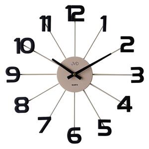 JVD Designové kovové černo-hnědé paprskovité hodiny JVD HT119.1 ( )