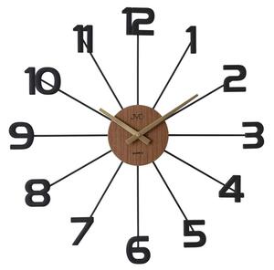 JVD Designové kovové černo-hnědé paprskovité hodiny JVD HT118.1 ( )