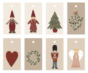 Papírový štítek na dárky My Nostalgic Christmas – set 8 ks