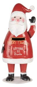 Kovová dekorační vánoční schránka na dopisy ve tvaru Santa Clause – 16x14x35 cm