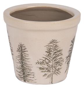 Keramický květináč se vzorem jehličnatých stromů Natural Pine Trees XS – 8x7 cm