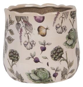 Keramický květináč s motivem zeleniny ze zahrádky The Kitchen Garden M – 18x16 cm