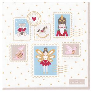 Papírové ubrousky Xmas letter white – 20 ks