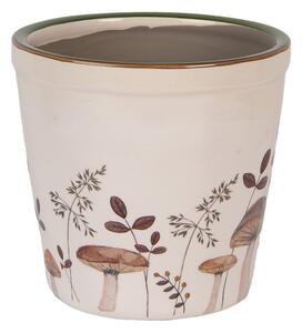 Keramický květináč s podzimním motivem přírody a houbiček Little Fall Jewels M – 15x14 cm