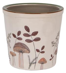 Keramický květináč s podzimním motivem přírody a houbiček Little Fall Jewels L – 17x16 cm