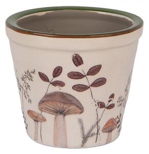Keramický květináč s podzimním motivem přírody a houbiček Little Fall Jewels XS – 8x7 cm