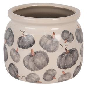 Keramický květináč s motivem dýně Country-Style Pumpkin M – 16x13 cm