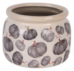 Keramický květináč s motivem dýně Country-Style Pumpkin L – 20x15 cm