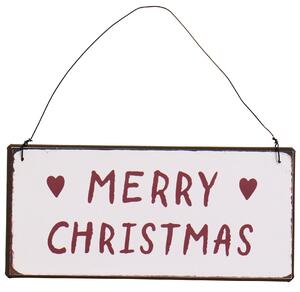 Závěsná plechová cedulka Merry Christmas
