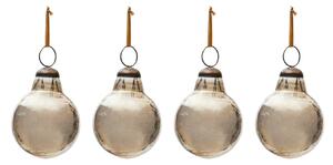 Set čtyř hnědých skleněných vánočních ozdob Kave Home Piril 6 cm