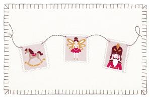 Vyšívaný povlak na polštář Xmas Letter white 30 × 50 cm