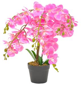 Umělá rostlina orchidej s květináčem růžová 60 cm