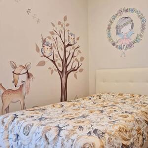 INSPIO-textilní přelepitelná samolepka - Dětské samolepky na zeď - Samolepka stromu v přírodních barvách