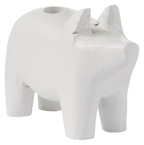 Dřevěný svícen White Pig – menší