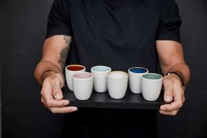 Bitz, Sada hrnků na espresso Matt Cream/Mix, 6ks | krémová, barevná