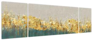 Obraz - Textrura se zlatým dekorem (170x50 cm)