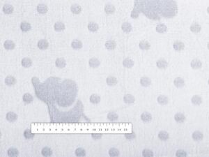 Biante Dětská mikroplyšová deka MIP-024 Světle šedí sloníci a puntíky 150x200 cm