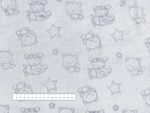 Biante Dětská mikroplyšová deka MIP-026 Světle šedí medvídci 75x100 cm