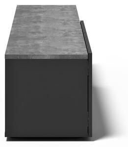 Černý TV stolek v dekoru betonu 180x38 cm Verone – TemaHome