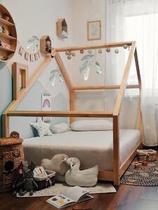 Dětská postel ADEKO Mila Chimney 140x70 cm přírodní