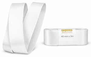 Stuha taftová PURE WHITE čistě bílá 40mmx3m (8,-Kč/m)