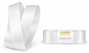Stuha taftová PURE WHITE čistě bílá 25mmx3m (7,-Kč/m)
