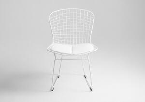 CLEAR CHAIR 80 židle bílá bílý polštář z ekokůže