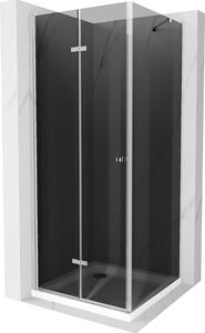Mexen Lima, sprchový kout se skládacími dveřmi 70 (dveře) x 70 (stěna) cm, 6mm šedé sklo, chromový profil + slim sprchová vanička bílá,…