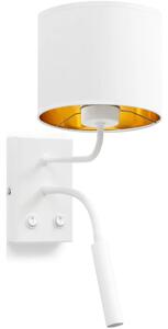 Nástěnná lampa se čtecím ramenem VESPILLO - bílá / zlatá