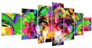 Obraz - Vlk s graffiti (210x100 cm)