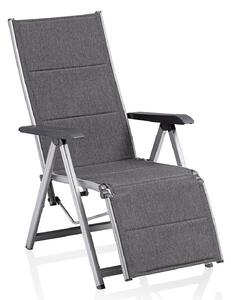 KETTLER BASIC PLUS PADDED relaxační, polohovací, hliníkové křeslo - stříbrná / antracit
