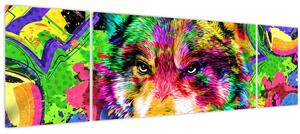 Obraz - Vlk s graffiti (170x50 cm)