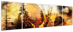 Obraz - Šamanský motiv (170x50 cm)