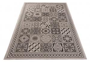 Balta Kusový koberec Sisal Floorlux 20369 Patchwork Silver / Black Rozměr: 60x110 cm