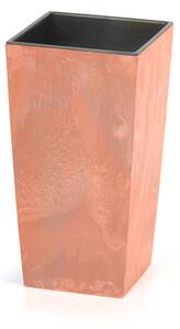 Urbi Square Beton Effect Vysoký květináč s vnitřkem – terakotový 32,5 cm, Prosperplast