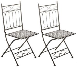 Skládací kovová židle Asina (SET 2 ks) - Bronzová