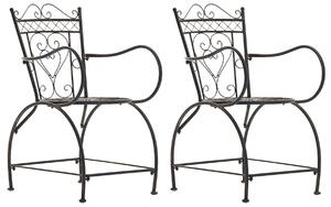 Kovová židle Sheela s područkami (SET 2 ks ) - Bronzová