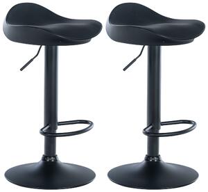 Barová židle Alisson (SET 2 ks) ~ koženka, černá podnož - Černá