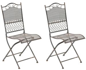 Kovová skladací židle Kiran (SET 2 ks) - Bronzová
