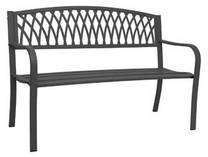 Zahradní lavička F45 2-místná ~ práškovaná ocel, 127 cm - Černá