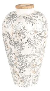 Keramická váza s šedými ornamenty Annemiek / Vintage Curls L – 24x40 cm