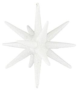 Skleněná vánoční ozdoba Glitter White 7,5 cm