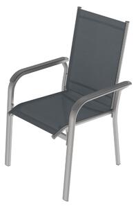 Livarno Home Stohovatelná hliníková židle Houston, stříbrná/šedá (100343574)