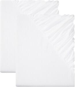 Livarno home Sada napínacích prostěradel z jemného flanelu, 90–100 x 200 cm, bílá, 2dílná (800010909)