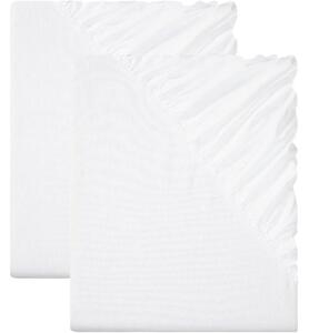 Livarno home Sada napínacích prostěradel z jemného flanelu, 90–100 x 200 cm, bílá, 2dílná (800010909)