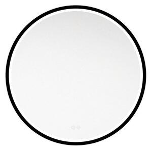 EBS Emilia Kulaté zrcadlo 60 cm s LED osvětlením a senzorem, černá rám
