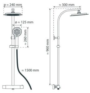 Schütte 60076 - Sprchová sada s termostatickou baterií MADURA FRESH černá