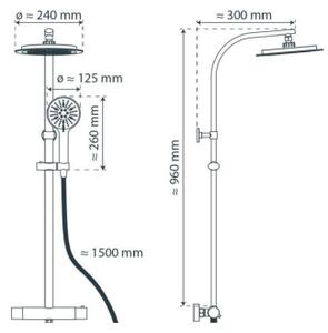 Schütte 60046 - Sprchová sada s termostatickou baterií MADURA FRESH lesklý chrom